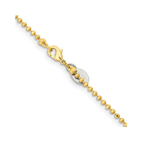 Yellow Gold 2 mm Polished Chain Necklace alternate angle