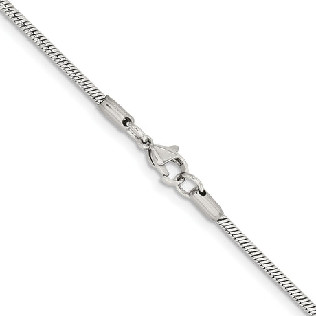 Stainless Steel 2 mm Polished Chain Necklace alternate angle