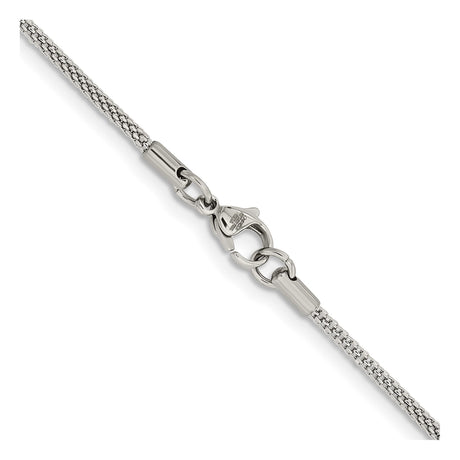 Stainless Steel 2 mm Polished Chain Necklace alternate angle