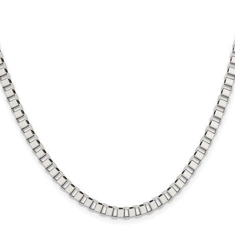 Stainless Steel 4 mm Box Chain Necklace, Polished