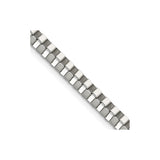 Stainless Steel 4 mm Box Chain Necklace, Polished detail view