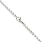 Stainless Steel 3 mm Polished Chain Necklace alternate angle