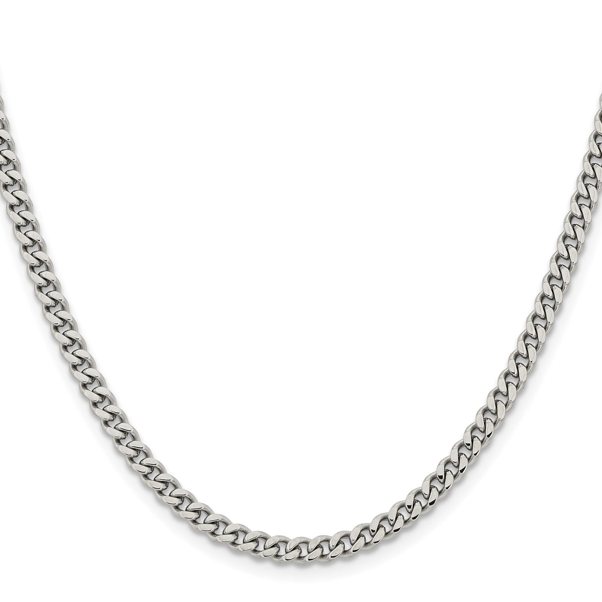 Stainless Steel 4 mm Curb Chain Necklace, Polished