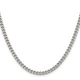 Stainless Steel 4 mm Curb Chain Necklace, Polished