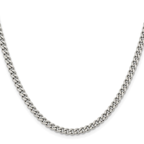 Stainless Steel 4 mm Curb Chain Necklace, Polished