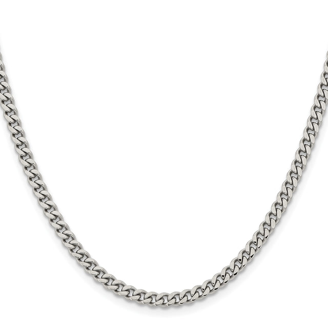 Stainless Steel 4 mm Curb Chain Necklace, Polished