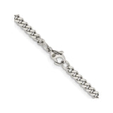 Stainless Steel 4 mm Curb Chain Necklace, Polished alternate angle