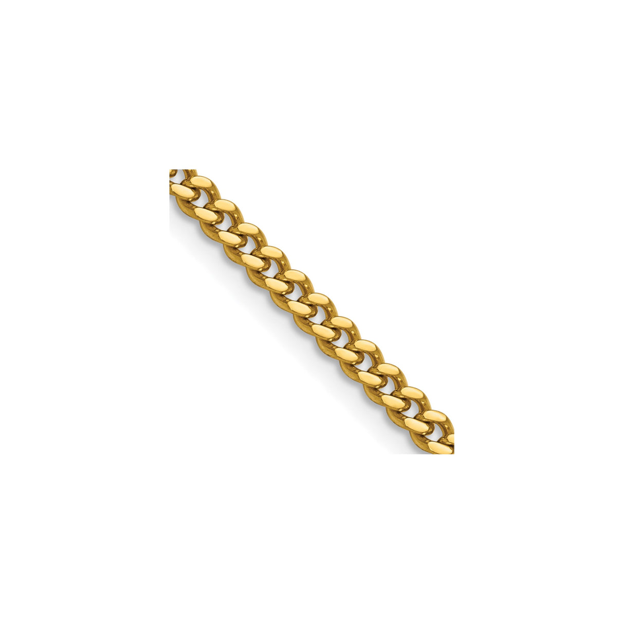 Stainless Steel 4 mm Curb Chain Necklace, Polished detail view