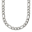 Stainless Steel 6 mm Figaro Chain Necklace, Polished shown for scale