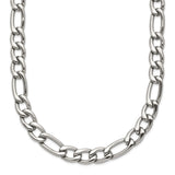 Stainless Steel 6 mm Figaro Chain Necklace, Polished shown for scale