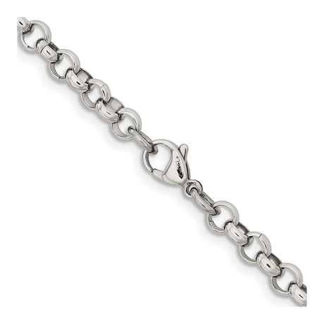 Stainless Steel 6 mm Polished Chain Necklace alternate angle