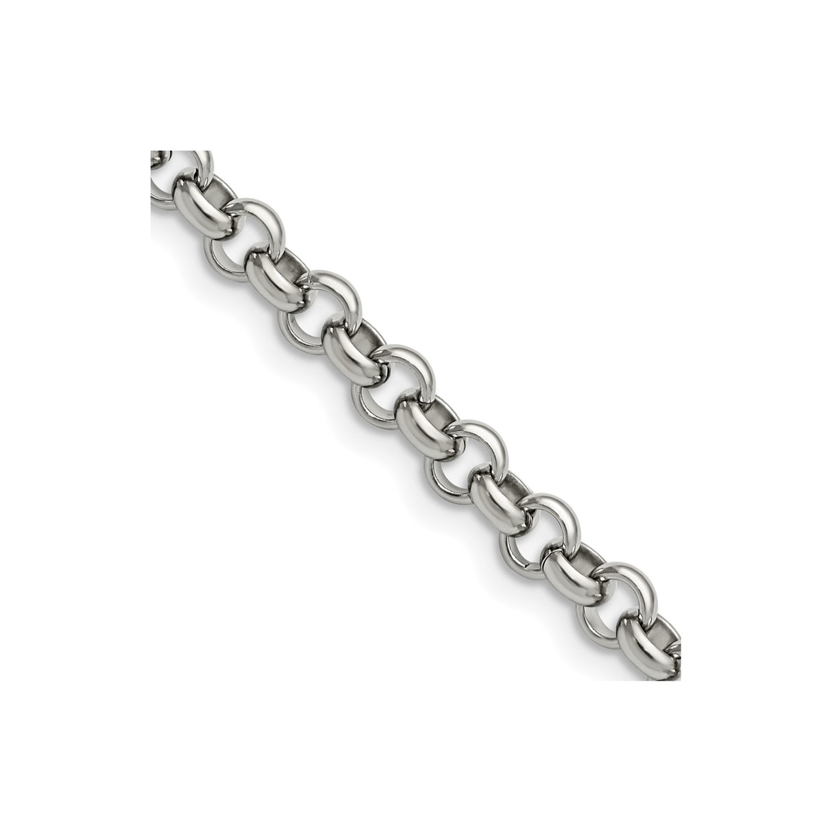 Stainless Steel 6 mm Polished Chain Necklace detail view
