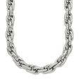 Stainless Steel 7.5 mm Rope Chain Necklace, Polished shown for scale