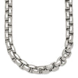 Stainless Steel 8.5 mm Box Chain Necklace, Polished detail view