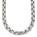 Stainless Steel 8.5 mm Box Chain Necklace, Polished detail view