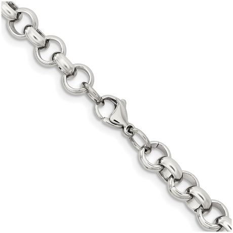 Stainless Steel 8 mm Polished Chain Necklace alternate angle