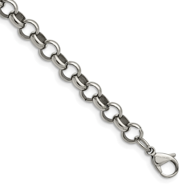 Stainless Steel 8 mm Polished Chain Bracelet