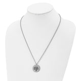 Black Tree Of Life On Quarter Size With Necklace Charm Pendant in Real 316 Stainless Steel