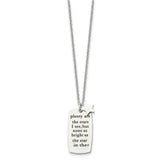 Antiqued And Polished Star Poem 18 Inch Necklace Charm Pendant in Real 316 Stainless Steel