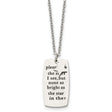 Antiqued And Polished Star Poem 18 Inch Necklace Charm Pendant in Real 316 Stainless Steel