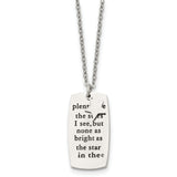Antiqued And Polished Star Poem 18 Inch Necklace Charm Pendant in Real 316 Stainless Steel