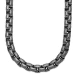 Stainless Steel 8.5 mm Box Chain Necklace, Brushed detail view