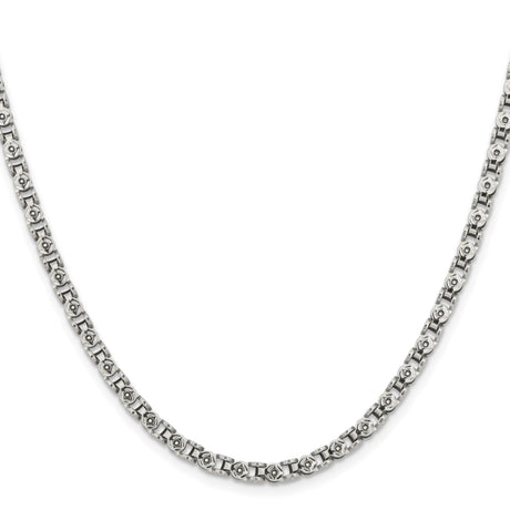 Stainless Steel 3.75 mm Polished Chain Necklace, Solid alternate angle