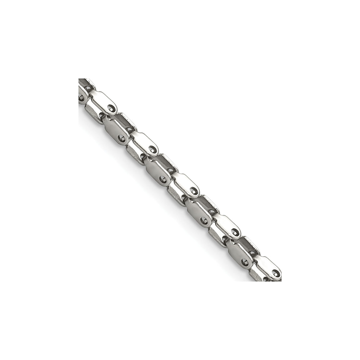 Stainless Steel 2.5 mm Polished Chain Necklace, Solid detail view