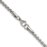 Stainless Steel 3.9 mm Box Chain Necklace, Polished alternate angle