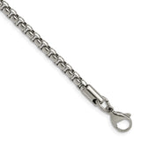 Stainless Steel 3.9 mm Box Chain Necklace, Polished detail view