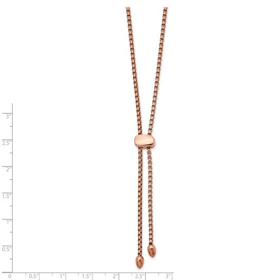 Rose Gold Plated Stainless Steel Box Chain Necklace, 1.9 mm