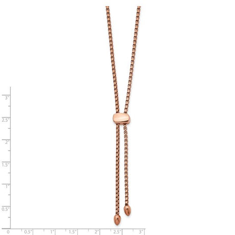 Rose Gold Plated Stainless Steel Box Chain Necklace, 1.9 mm