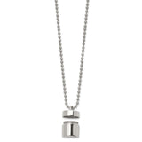 Polished Capsule that Opens on a 22 inch Ball Chain Necklace Charm Pendant in Real 316 Stainless Steel