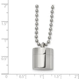 Polished Capsule that Opens on a 22 inch Ball Chain Necklace Charm Pendant in Real 316 Stainless Steel
