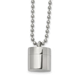 Polished Capsule that Opens on a 22 inch Ball Chain Necklace Charm Pendant in Real 316 Stainless Steel