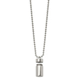 Polished Capsule that Opens on a 22 inch Ball Chain Necklace Charm Pendant in Real 316 Stainless Steel