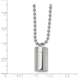 Polished Capsule that Opens on a 22 inch Ball Chain Necklace Charm Pendant in Real 316 Stainless Steel