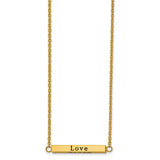 Polished Yellow IP-plated Enameled with CZ ENJOY THE LITTLE THINGS Bar on a 16 inch Cable Chain with a 2 inch Extension Necklace Charm Pendant in Real 316 Stainless Steel