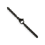 Stainless Steel 2.6 mm Box Chain Necklace, Polished alternate angle