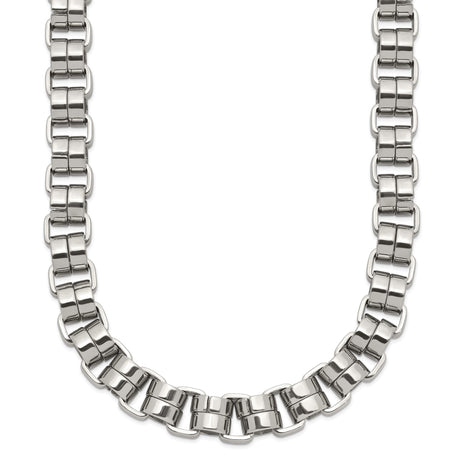 Stainless Steel 8 mm Polished Chain Necklace shown for scale