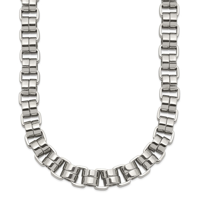 Stainless Steel 8 mm Polished Chain Necklace shown for scale