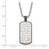 Black PVD CZ Necklace Charm Pendant in Real 316 Stainless Steel