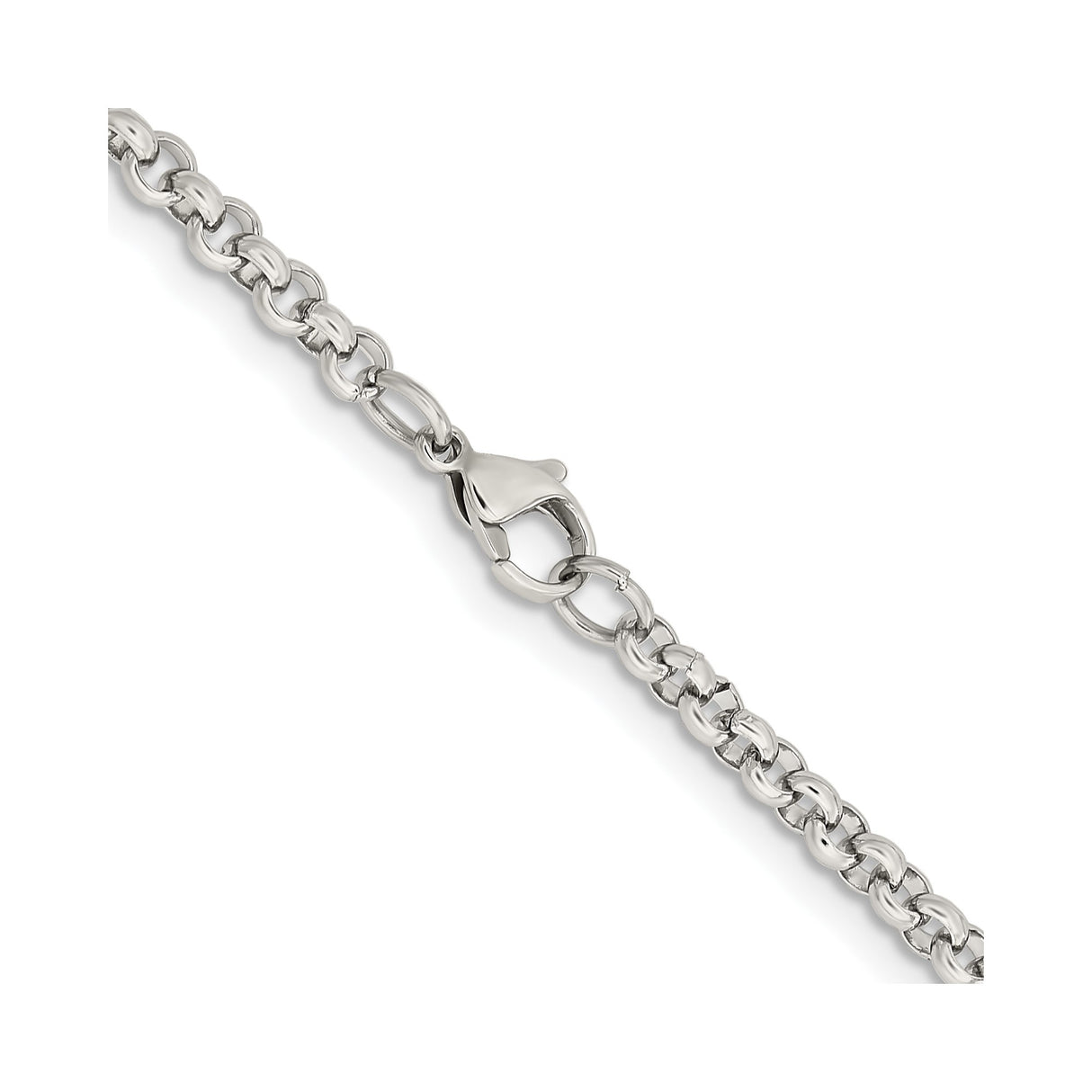 Stainless Steel 3.9 mm Polished Chain Necklace alternate angle