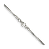 Stainless Steel 2.2 mm Box Chain Necklace, Polished alternate angle