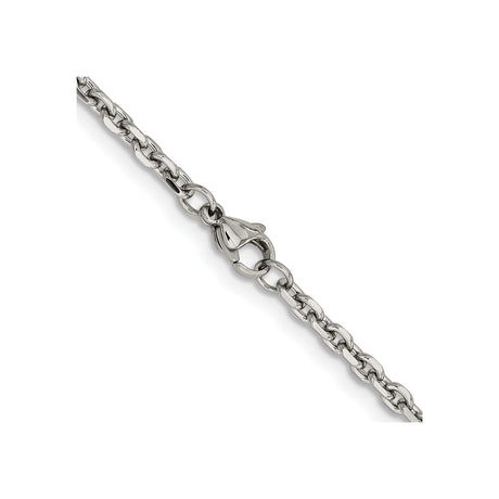 Stainless Steel 3.4 mm Polished Chain Necklace alternate angle