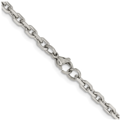 Stainless Steel 5.3 mm Polished Chain Necklace alternate angle