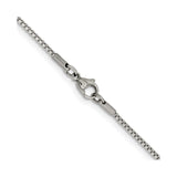 Stainless Steel 1.5 mm Box Chain Necklace, Polished alternate angle