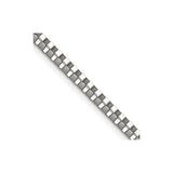 Stainless Steel 3.2 mm Box Chain Necklace, Polished detail view