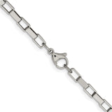 Stainless Steel 4.8 mm Box Chain Necklace, Polished alternate angle