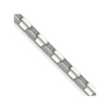 Stainless Steel 4.8 mm Box Chain Necklace, Polished detail view